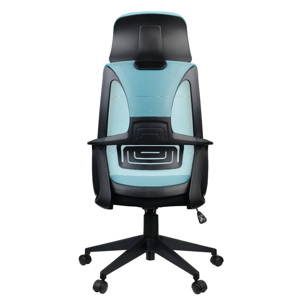 Кресло руководителя Helmi HL-E37 "Wind", ткань черная/бирюзовая
