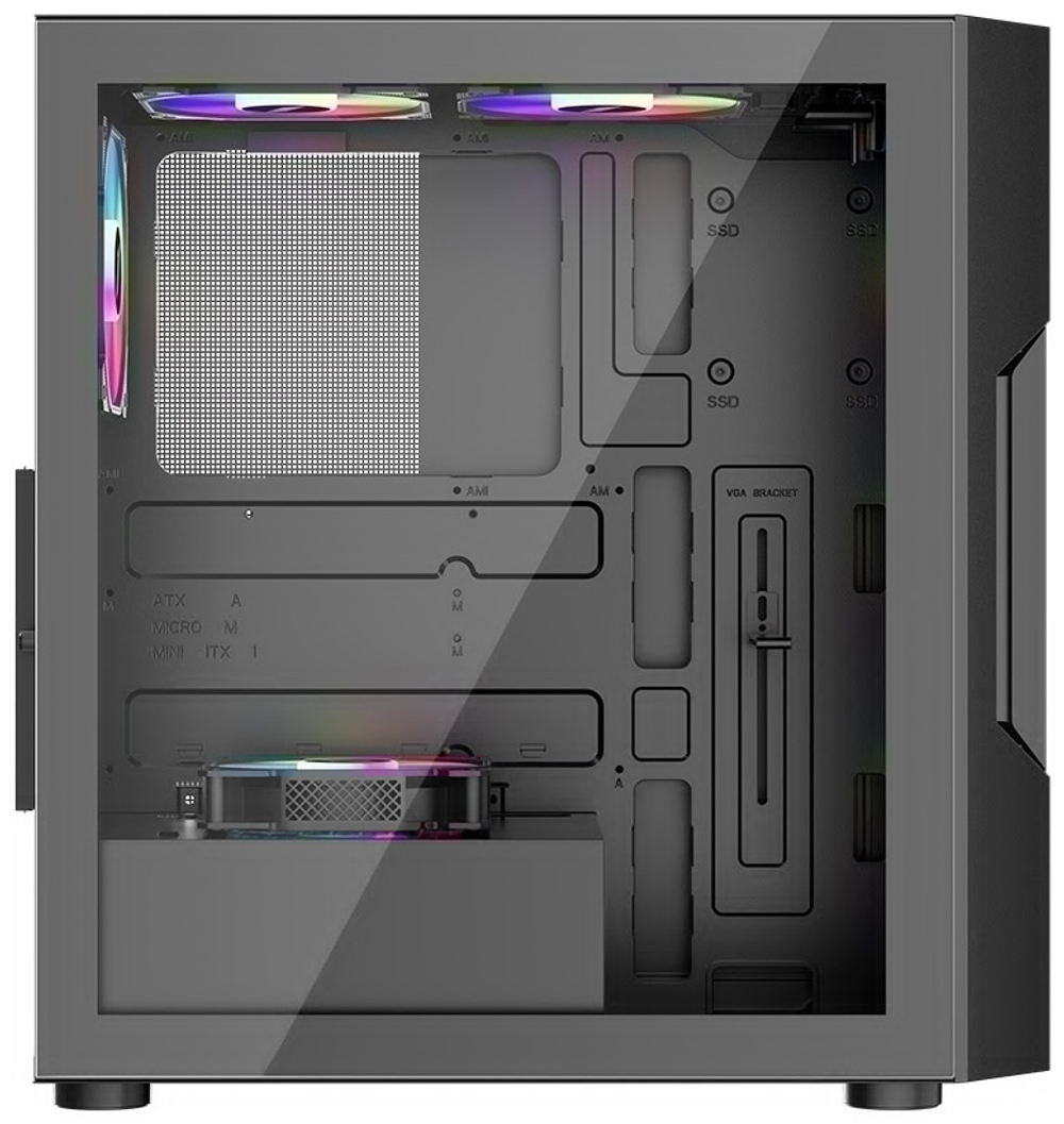 Корпус 1STPLAYER TRILOBITE T7-P Black, T7-P-BK-4F7 черный