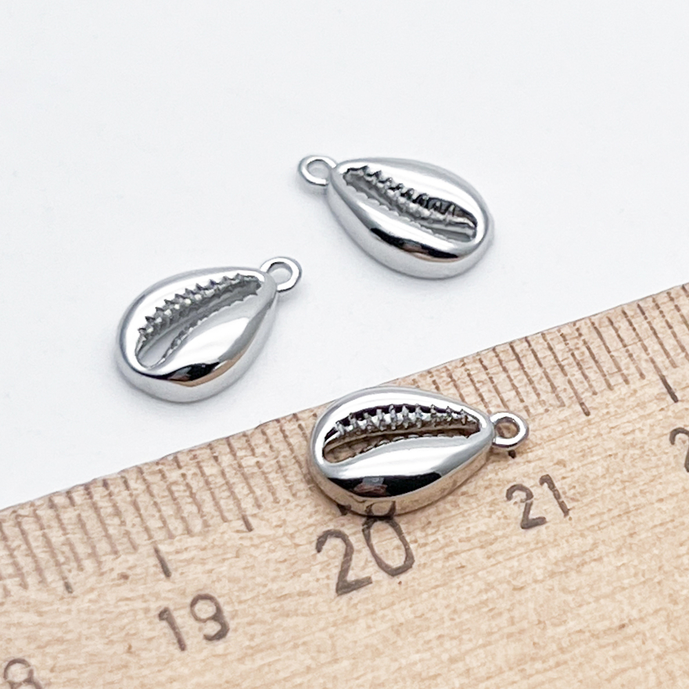 Подвеска Ракушка, цвет серебро, размер 12*7 мм, цена за 1 шт