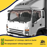 Ламбрекен с косынками стеганые JAC (экокожа, коричневый, бежевые кисточки)