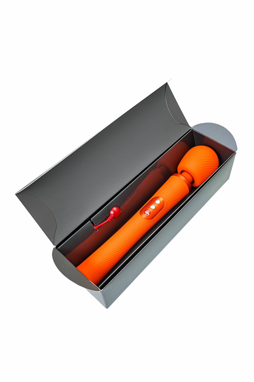 Оранжевый вибромассажер Vim Vibrating Wand - 31,3 см. (Цвет: оранжевый)