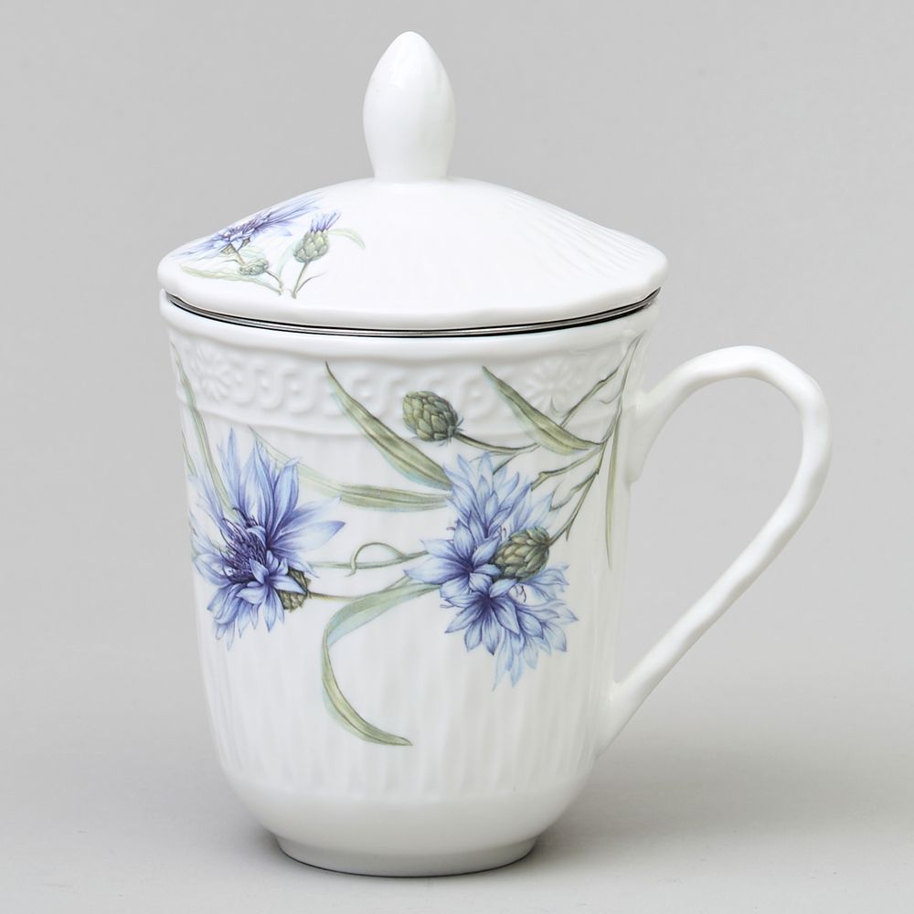 КРУЖКА ЗАВАРОЧНАЯ LEFARD "ВАСИЛЬКИ" С КРЫШКОЙ И СИТОМ 350 МЛ