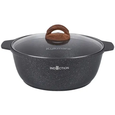 Кастрюля-жаровня 4л «Granit Ultra Induction» (blue) со стеклянной крышкой жгги41а