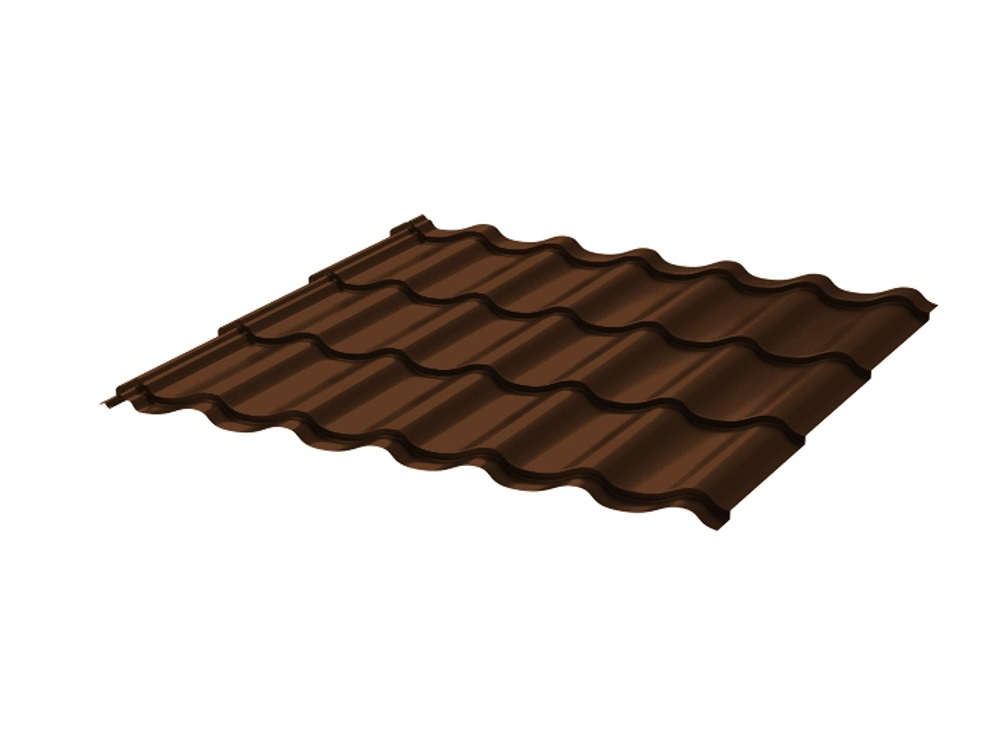 Металлочерепица Монтеррей 0,45 мм ПЭ, шоколад Цена за м²