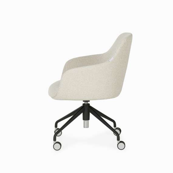 Кресло с колесиками Lucio бежевая ткань