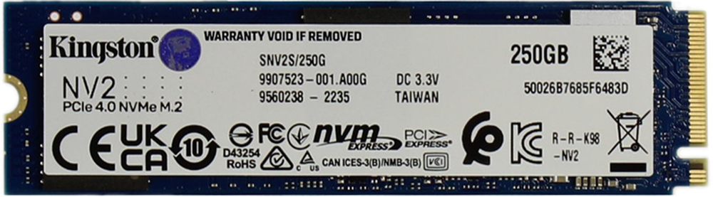 Накопитель SSD 250 Gb M.2 2280 M Kingston NV2S &lt;SNV2S/250G&gt;