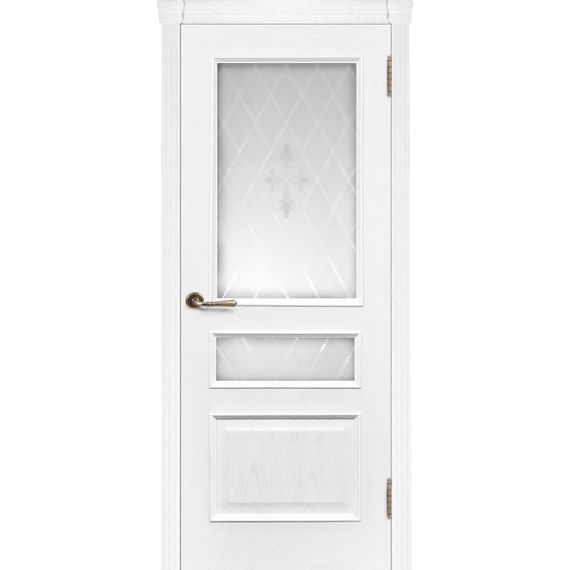 Межкомнатная дверь шпонированная Regidoors Милан ясень жемчуг остекленная