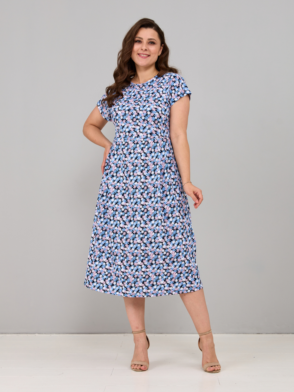 Платье П-026/цветочки-ромашки