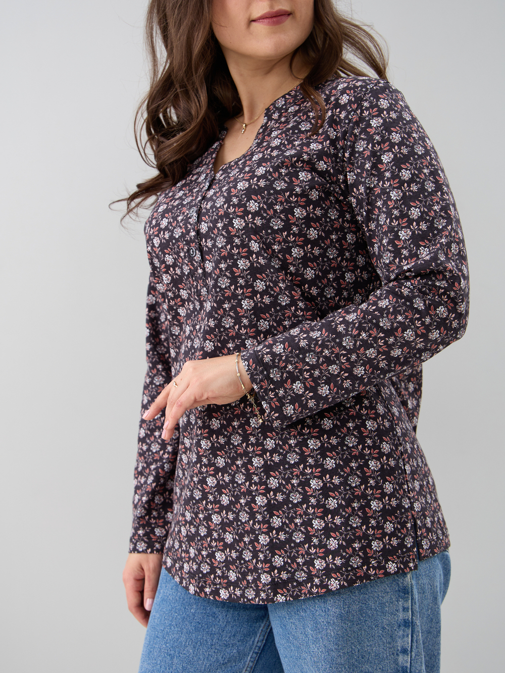 Блузка БЛ-22/серый-терракответочка