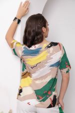 Блуза "Николь" (абстракция/беж) Б5772 LT Collection (Акция)