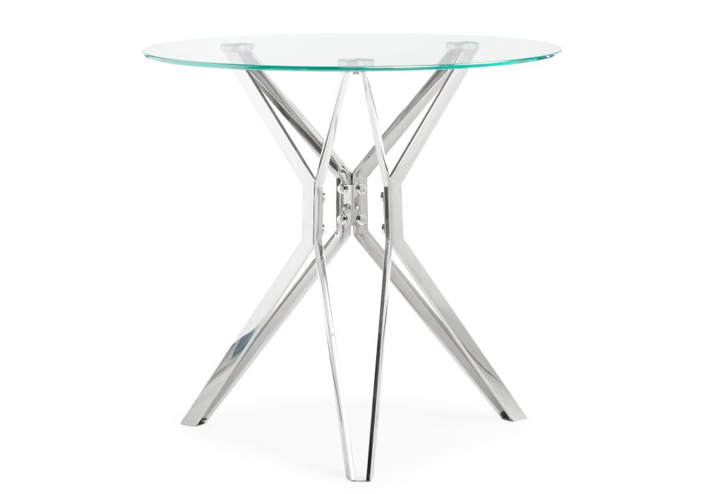 Стеклянный стол Roko 80х75 chrome