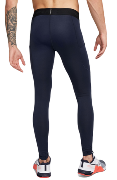 Мужские теннисные штаны Nike Pro Dri-Fit Tight - obsidian/white
