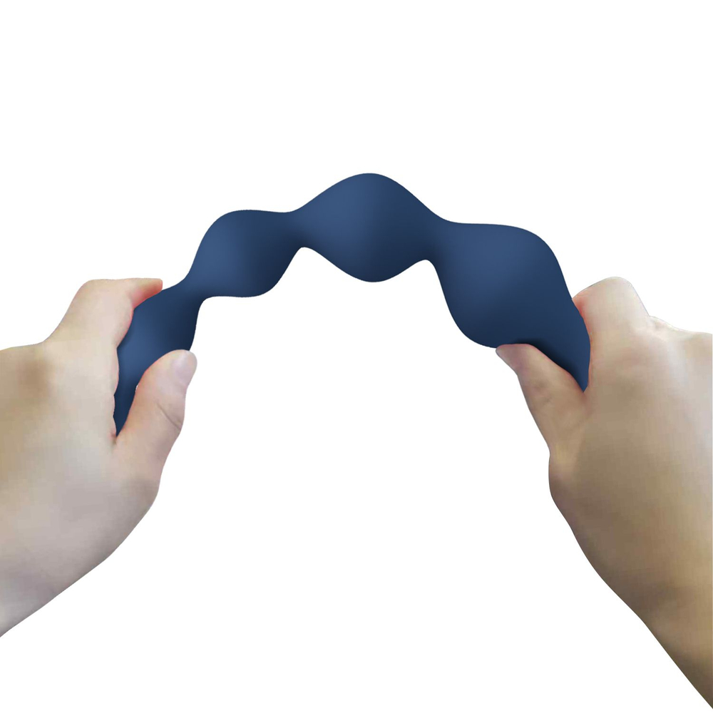 Синяя анальная ёлочка с кольцом 5 Beads Anal Bead - 20,4 см. (Цвет: синий)