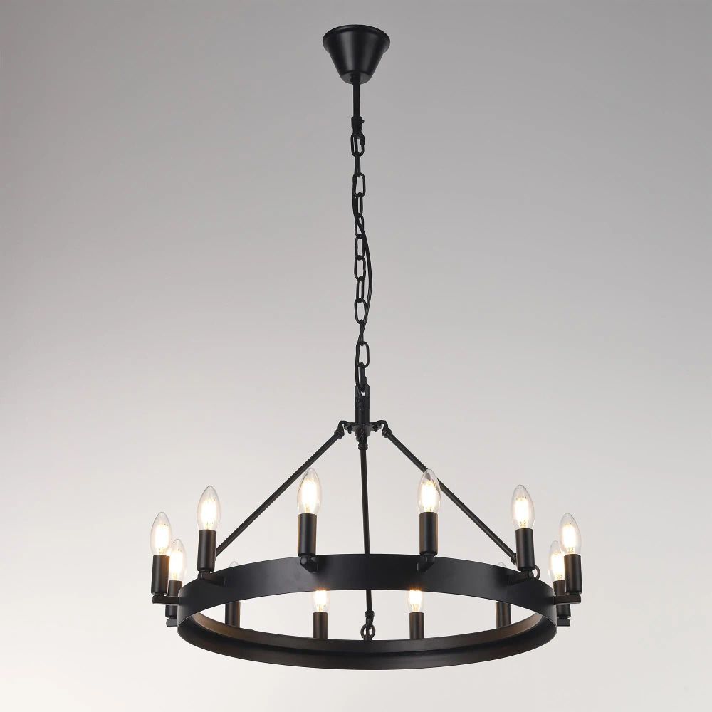 Citilux Смитсон CL470112 Люстра замковая подвесная Чёрная