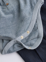 Боди с длинным рукавом и брюки на подтяжках в комплекте для малышей Next Q96-750, Темно-синий