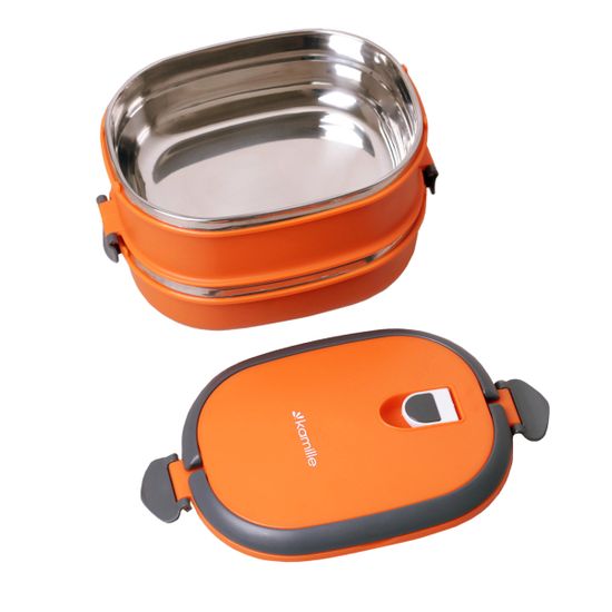 Ланч бокс двойной 1800 мл. Kamille КМ 2109 пластик, нержавеющая сталь