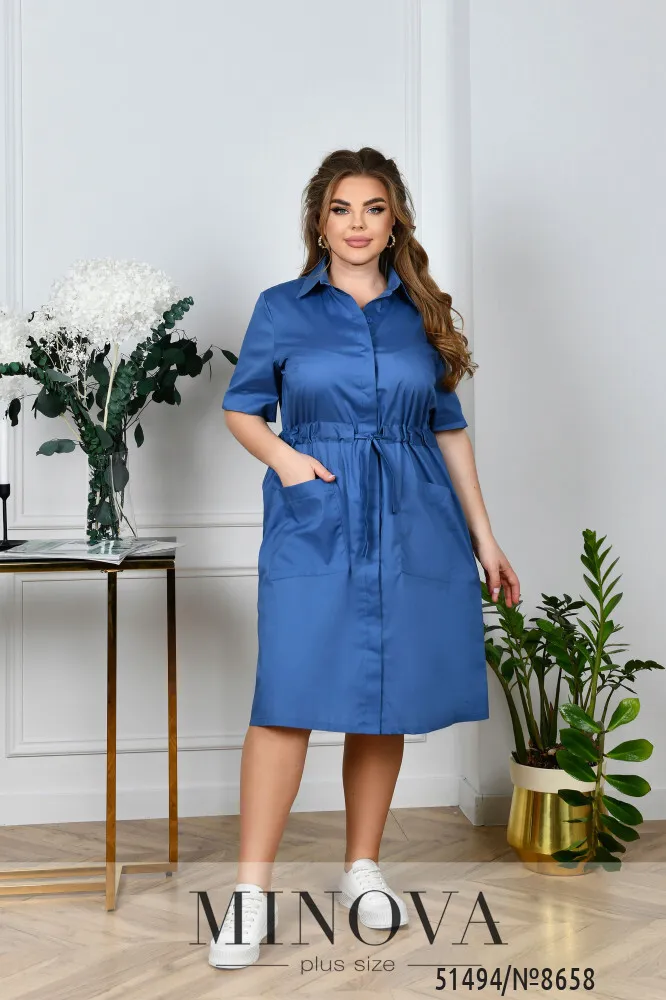 Платье 8658-джинс Minova