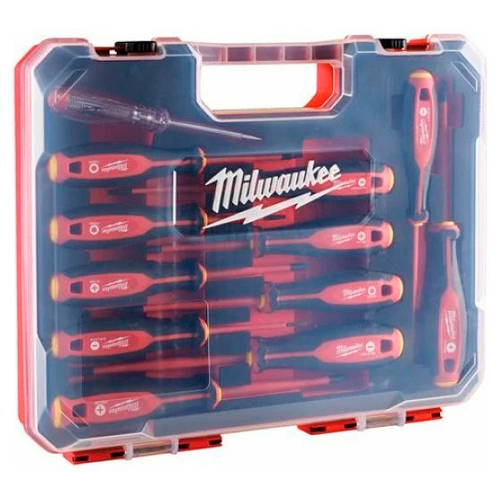 Набор трехгранных отверток Milwaukee VDE SL/PH/PZ/T + тестер напряжения 12 ед.