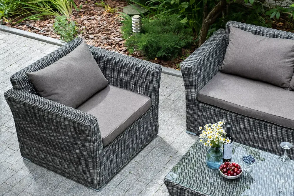 "Капучино" кресло из искусственного ротанга, цвет графит