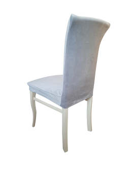 Чехол на стул без оборки Велюр Стрейч, цвет Серый