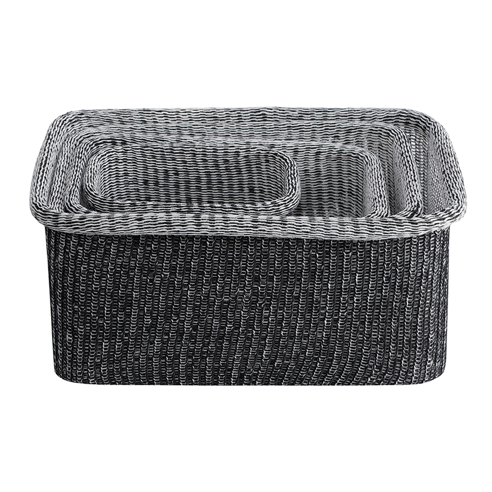 Набор из 4-х корзин для хранения sustainable collection, черный