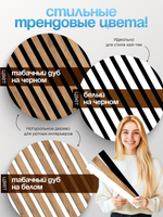 Декоративные самоклеящиеся панели для стен 3д рейки, Белые на черном
