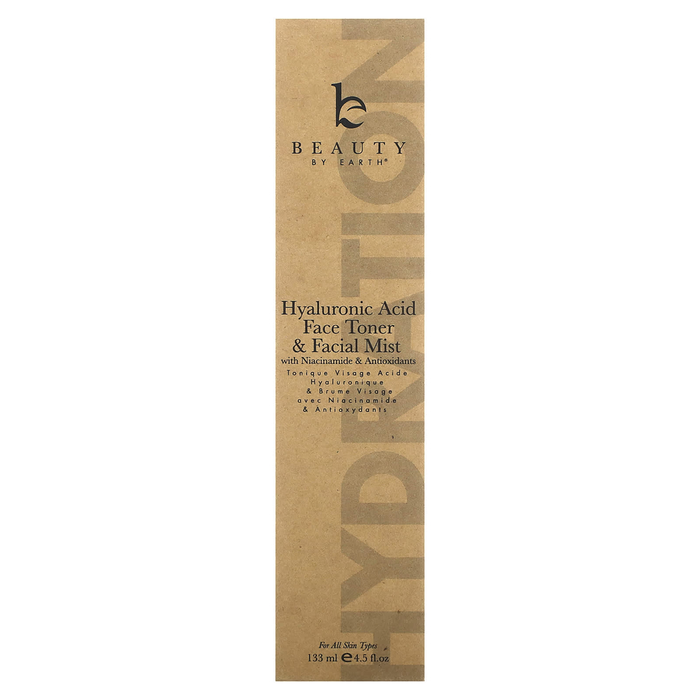Beauty By Earth, тоник и спрей для лица с гиалуроновой кислотой, 133 мл (4,5 жидк. унции)