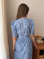 Платье Шарлотта для беременных и кормящих, Синий с белыми цветами
