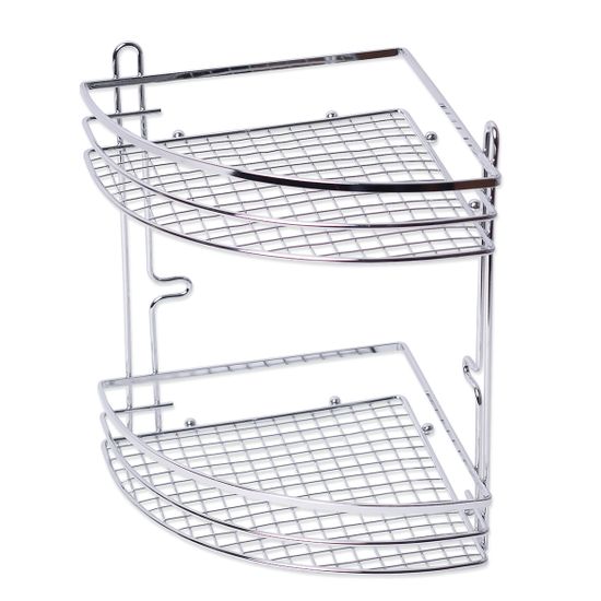 Полка для ванной 2-ярусная угловая Besser BS 0163 (21х21х27 см) хромированная