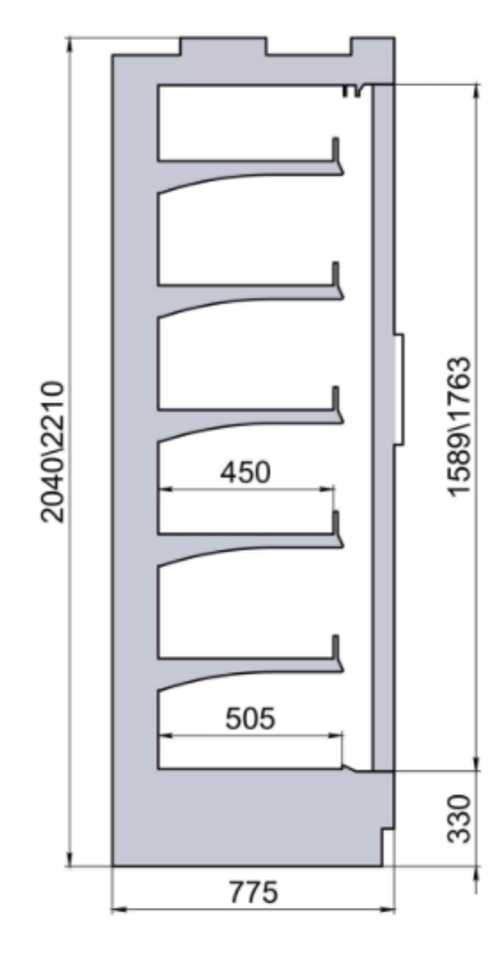 Пристенный холодильный стеллаж Polair MONTE MAXI S 1875