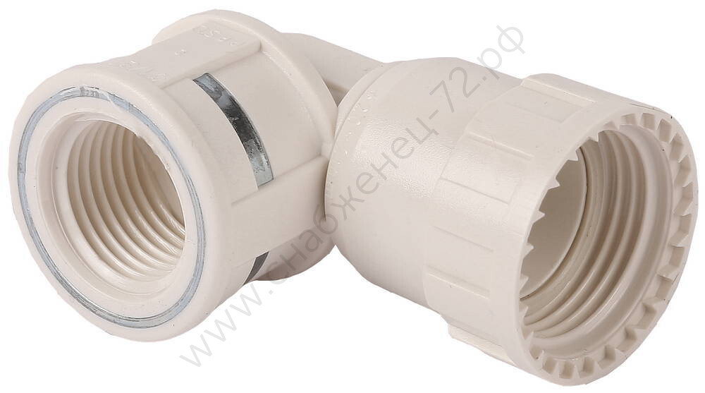 ЗУБР ШиреФит, накидная гайка - внутренняя резьба 16 мм-1/2″, Угловой переходник (51484-16-1/2)