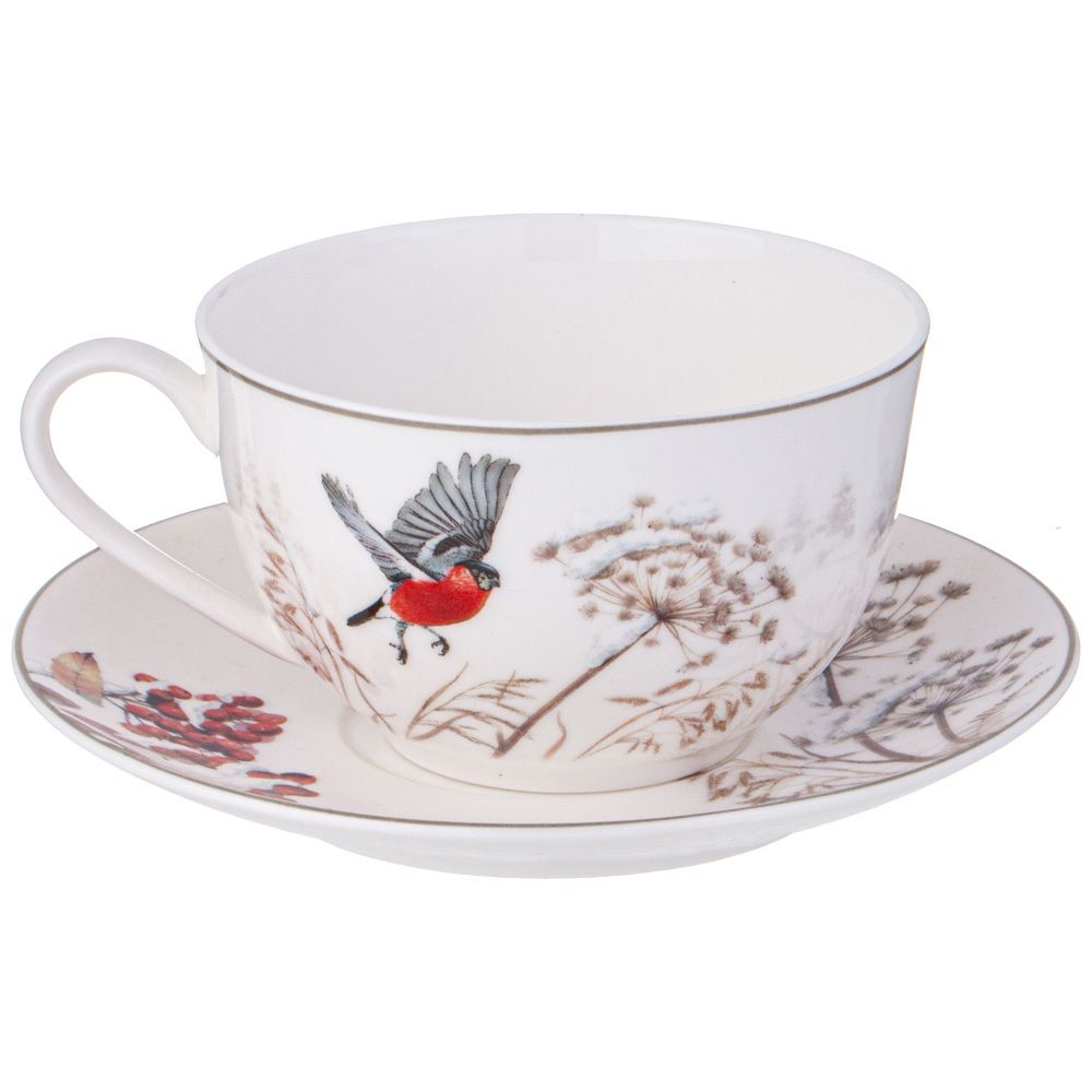 ЧАЙНЫЙ СЕРВИЗ LEFARD "ЛЕСНАЯ СКАЗКА" СНЕГИРИ НА 6 ПЕР. 14 ПР. 930/380/300 МЛ (КОР=2НАБ.)