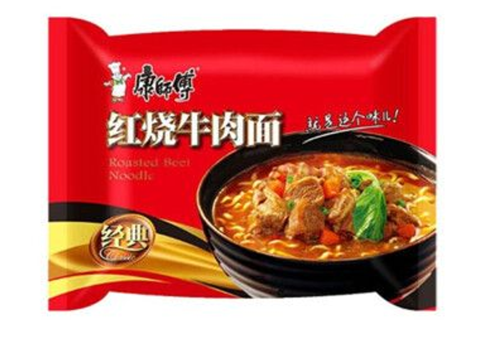 Лапша со вкусом тушенной говядины Kangshifu пакет 103г