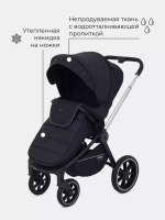 Коляска детская MOWBaby "ZOOM"PU (2в1) RA086 Silver Black