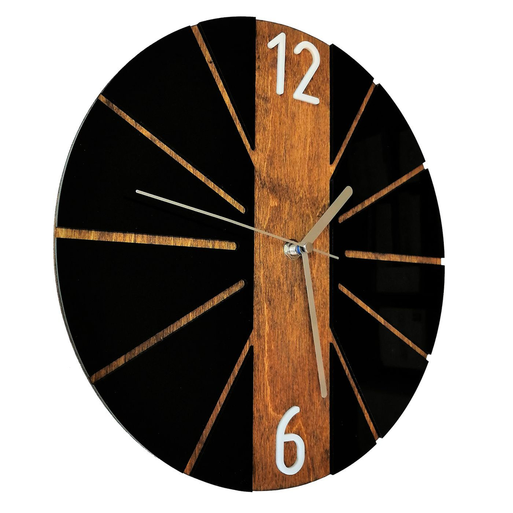Часы настенные в эко стиле из натурального дерева - 30 см.