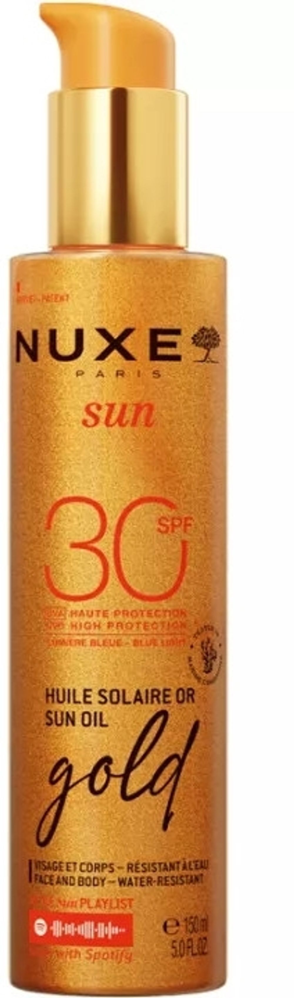 Nuxe SUN GOLD Масло мерцающее золото SPF30