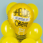 Шар фольга Фигура Лампочка, Учение-Свет! 71см УЖЕ с гелием