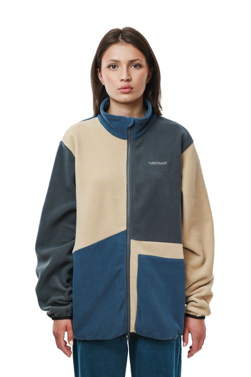 Толстовка Ymkashix Zip Colorblock Ranger пыльносиний/песочный/серый