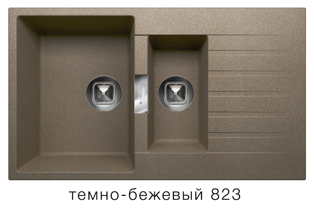 Кухонная мойка Tolero Loft TL-860 860x500мм Темно-бежевый №823