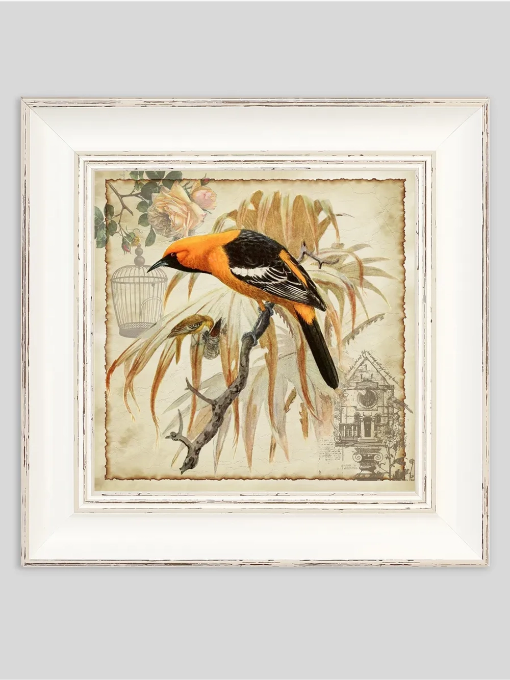 Картина на холсте в раме 27х27 см, настенный декор для дома