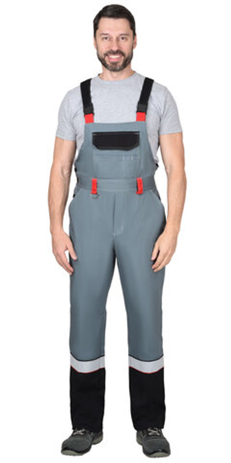 Костюм "ВИВАТ": куртка п/к. сер. с крас. и чер. с СОП (узб.Саржа) пл. 270 г/кв.м