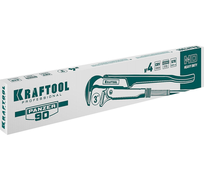 KRAFTOOL PANZER-90, №4, 3″, 670 мм, трубный ключ с прямыми губками (2734-30)