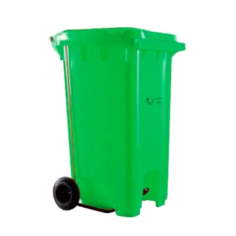 Контейнер внутрикорпусной 120 л зеленый 2 колеса с педалью КМ-Проект