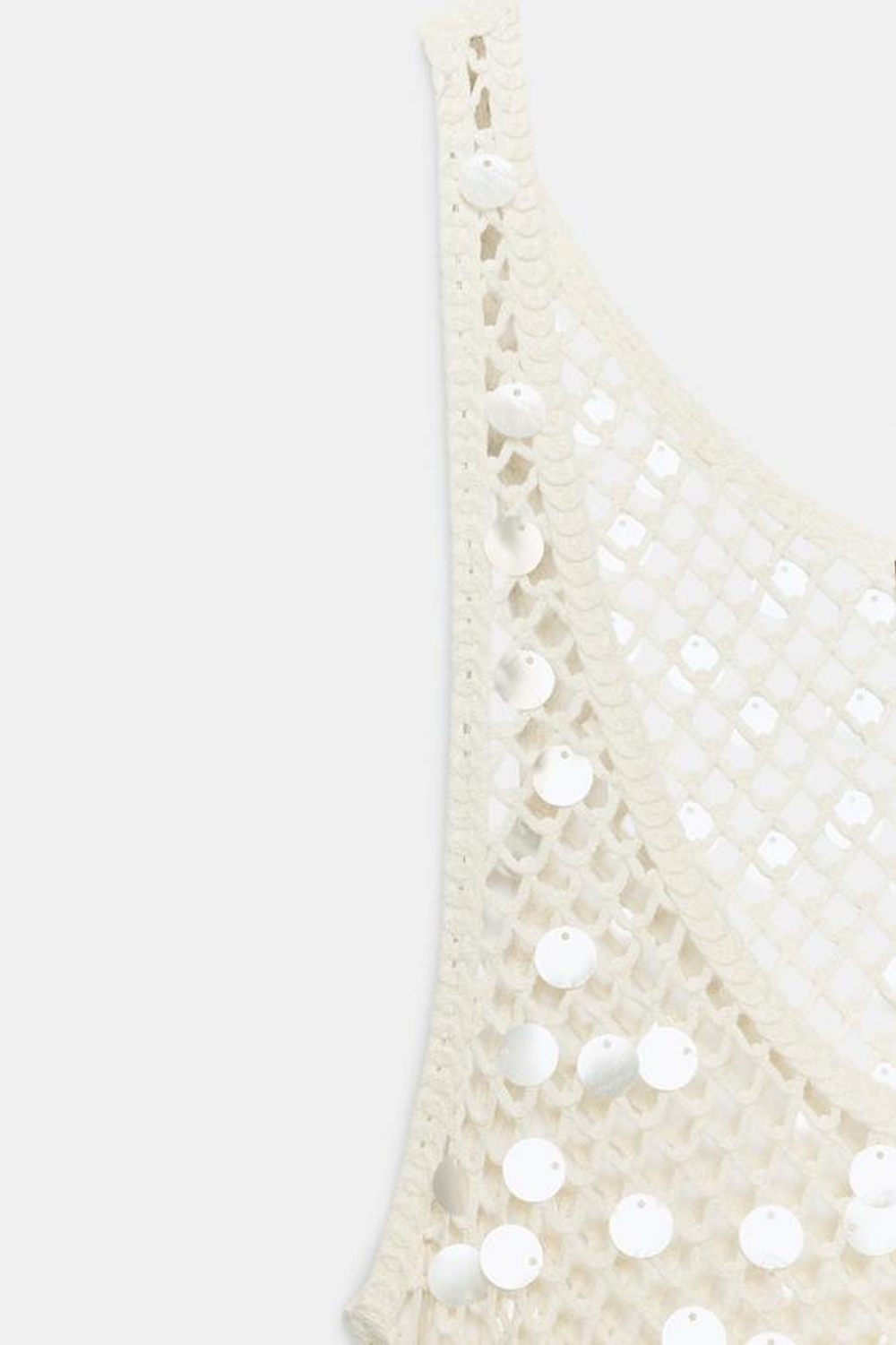 ZARA ПЛАТЬЕ МИДИ С СЕТКОЙ И ПАЙЕТКАМИ, ЭКРЮ