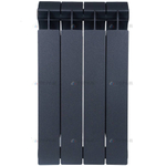 Global  STYLE PLUS 500 4 секции радиатор биметаллический боковое подключение (цвет cod.07 grigio scuro opaco mettalizzato 2748 (черный))