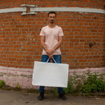 Пакет бумажный 75x50x24, белый, лента, картон VIP