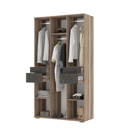 НЕЛЬСОН ШК 02 Шкаф Фасад ЖЕЛЕЗНЫЙ КАМЕНЬ/Корпус ДУБ КАНЬОН