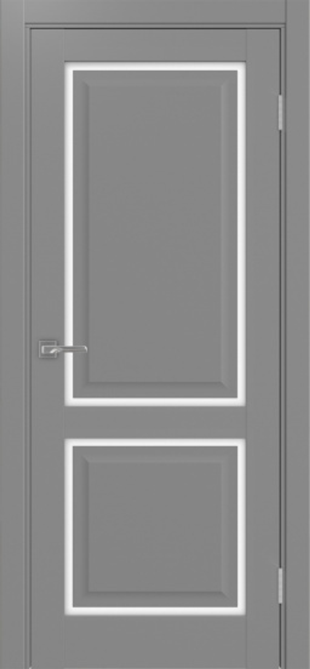 Межкомнатная дверь Optima Porte ТОСКАНА 602С.2121 "Серый" Белое стекло