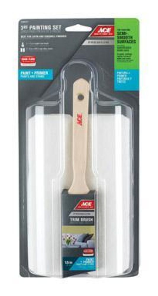 Набор АСЕ PREMIUM( валик 2шт3/8 in.x9 in/ Кисть 1-1/2 скошенная)