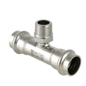 Пресс тройник наружная резьба из нержавеющей стали VALTEC 18 х 3/4* х 18